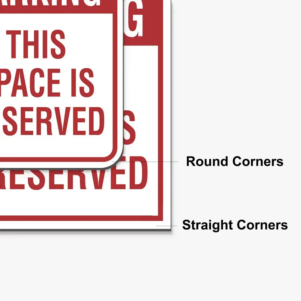 Custom Aluminum Signs showing the available product format and example artwork