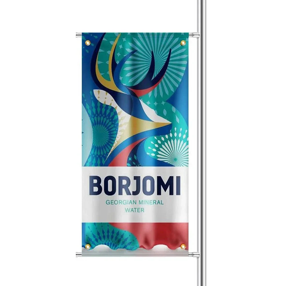 Custom Pole Banner Sets showing the available product format and example artwork