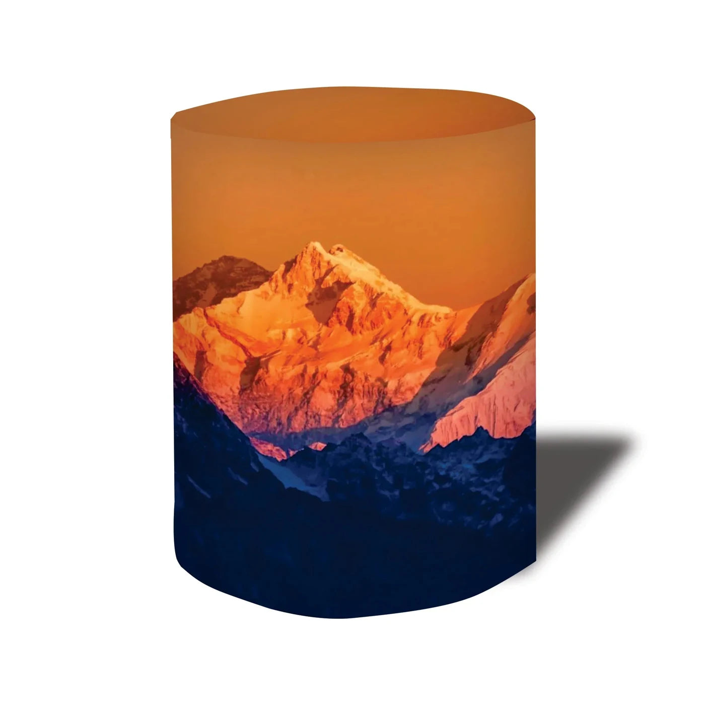 Custom Round Fitted Table Covers showing the available product format and example artwork
