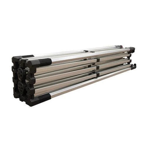 Folded silver frame for a nominal 10×15 tent