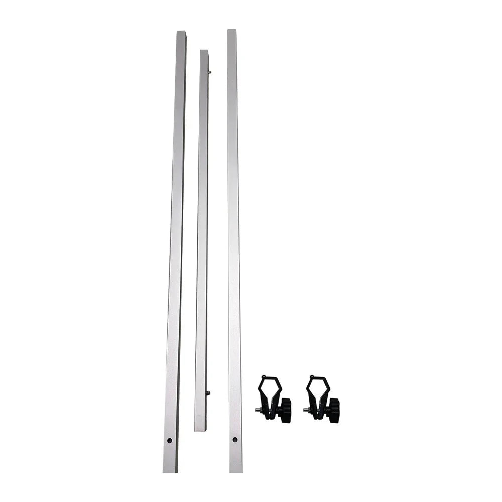 Telescopic half-wall support bar with clamps