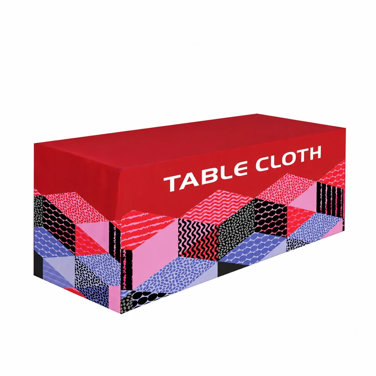 Custom Fitted Table Covers showing the available product format and example artwork