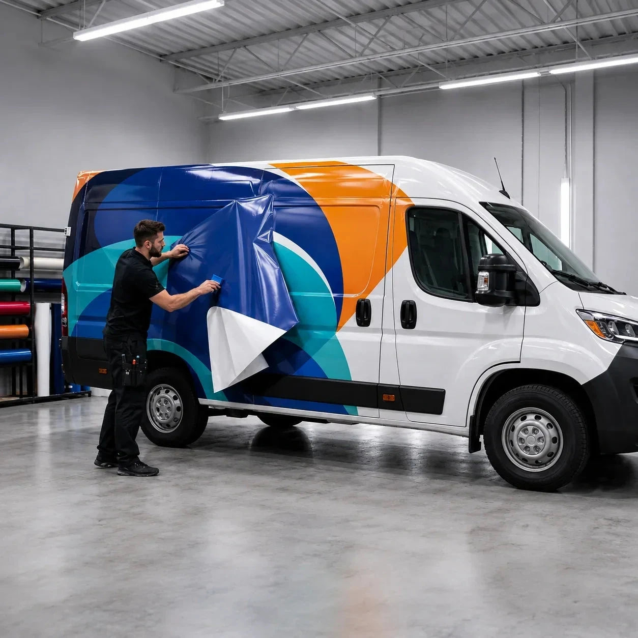 Custom Vehicle & Adhesive Vinyl Graphics showing the available product format and example artwork